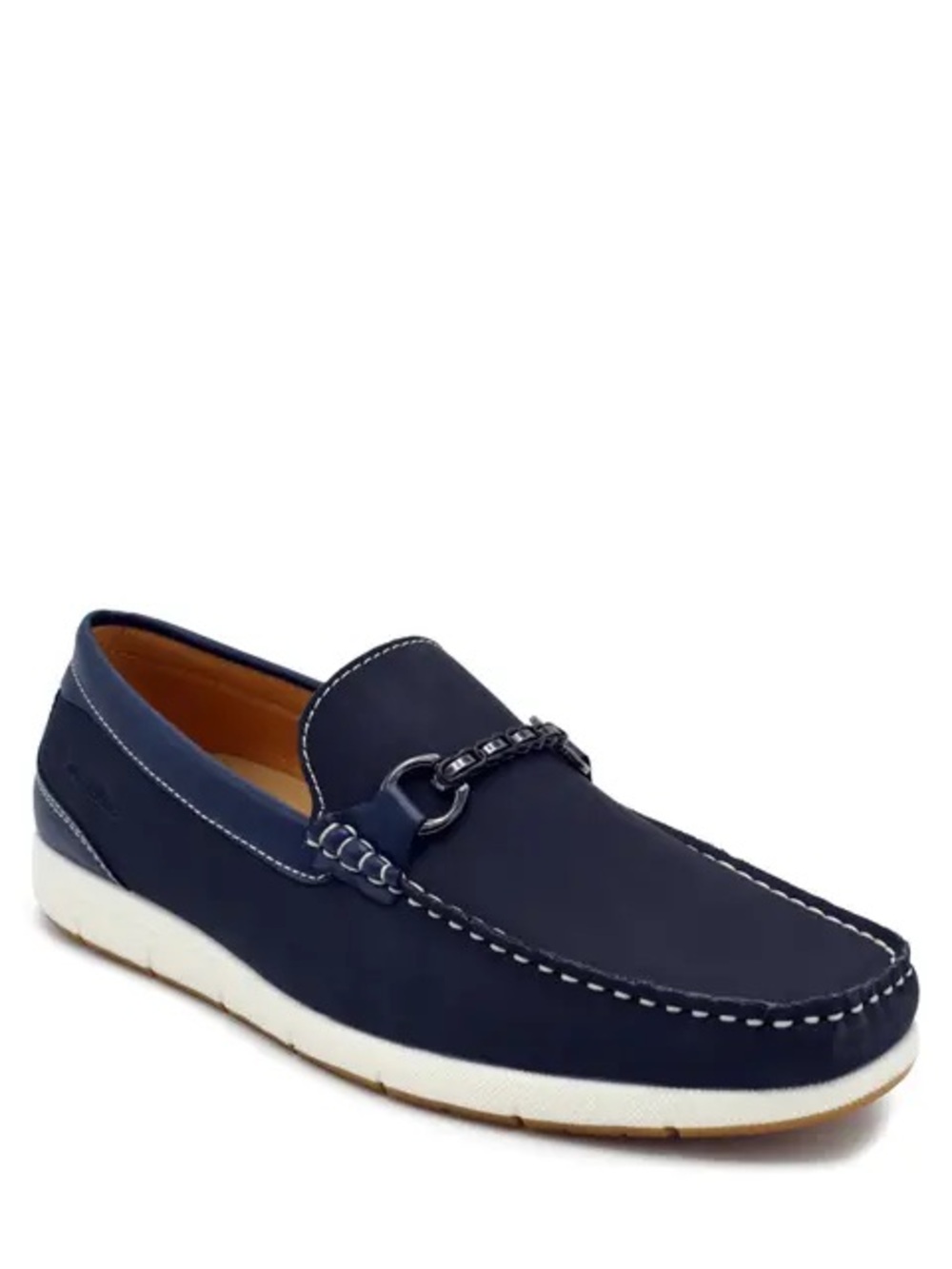 navy blue Aston Marc horsebit driver loafers size 10.5